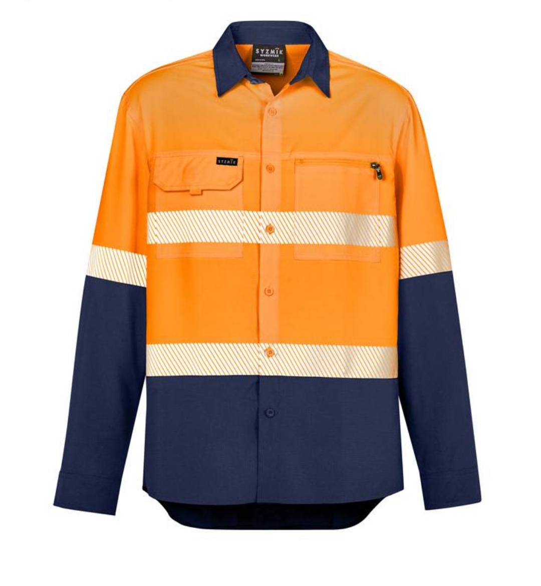 Picture of Syzmik, Mens Hi Vis Outdoor Segmented Tape L/S Shirt